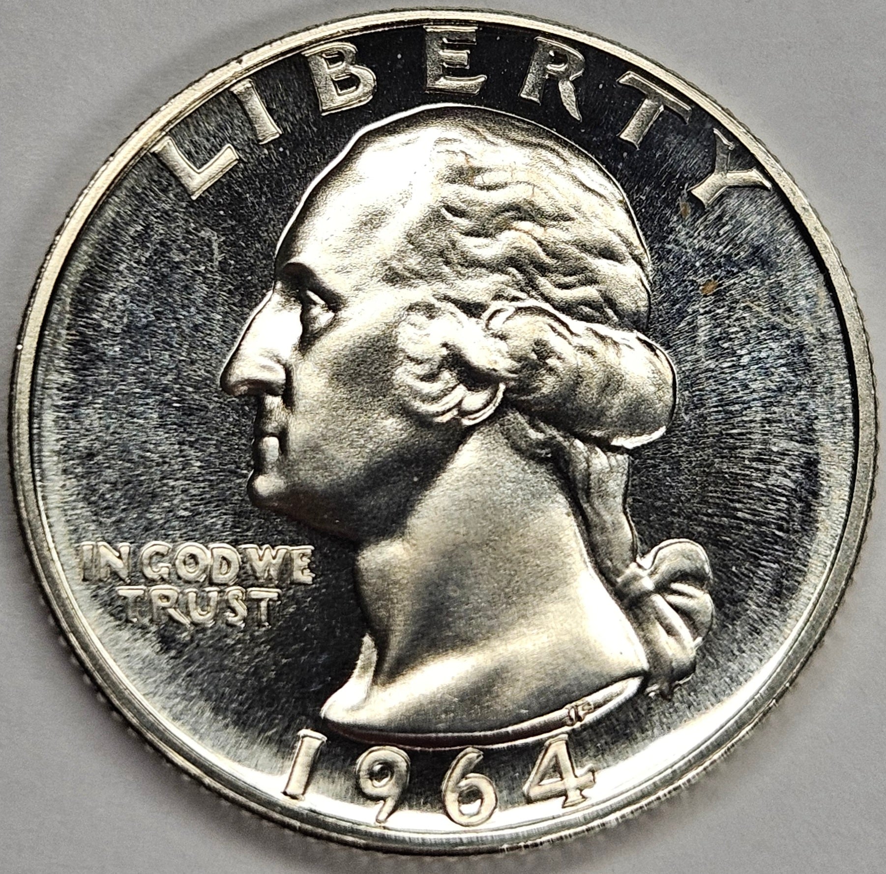 1964年 ワシントン 銀貨 1964 Washington Quarter Superb Brilliant Proof – Mount Vernon Coin