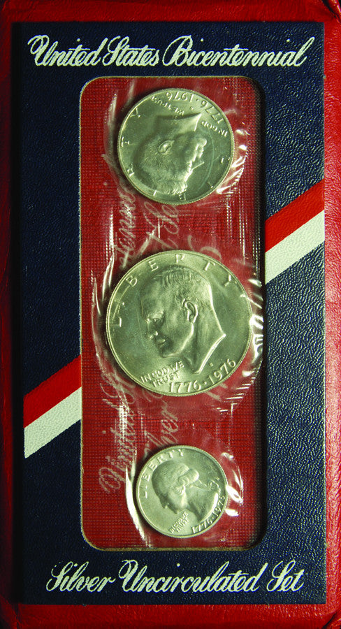 1976 3-piece Silver Mint Set Choice Brilliant Uncirculated – Mount