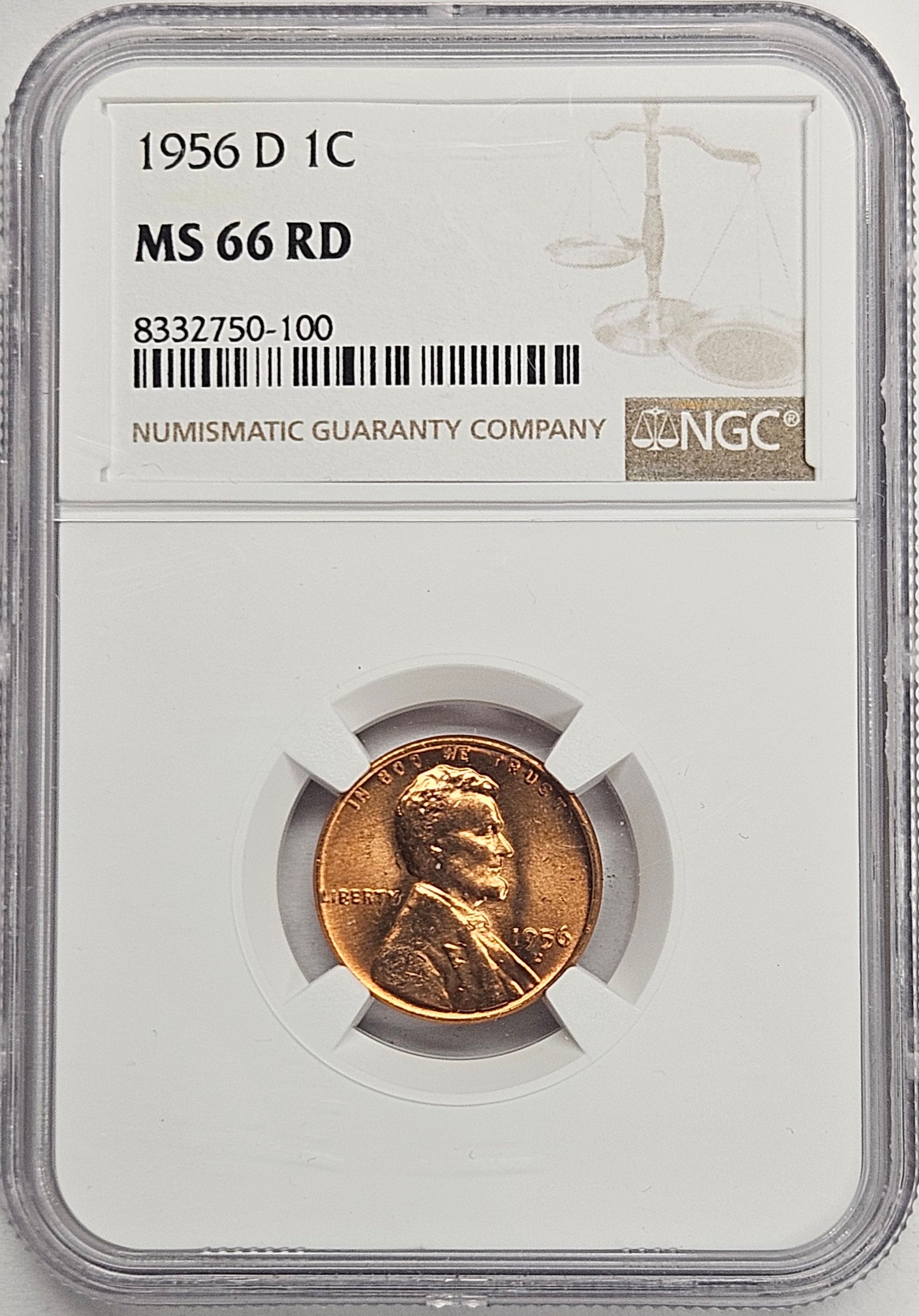 1956-D Lincoln Cent NGC MS-66 Red – Mount Vernon Coin