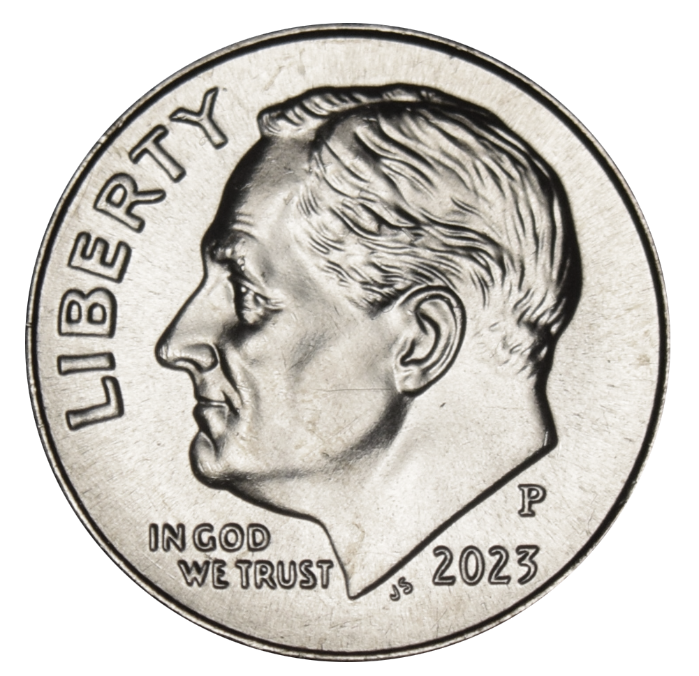 2023 Roosevelt Dime Brilliant Uncirculated Mount Vernon Coin 