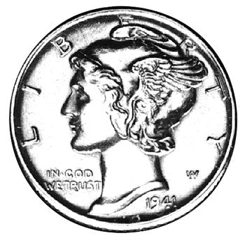 1941 fashion mercury silver dime value