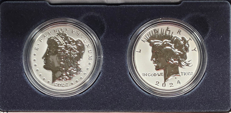 2024   Morgan & Peace Dollar  Two Coin Set.... Reverse Proof