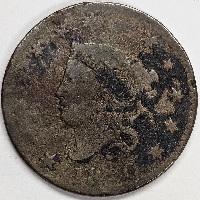 1820 Matron Head Large Cent . . . . Good damage