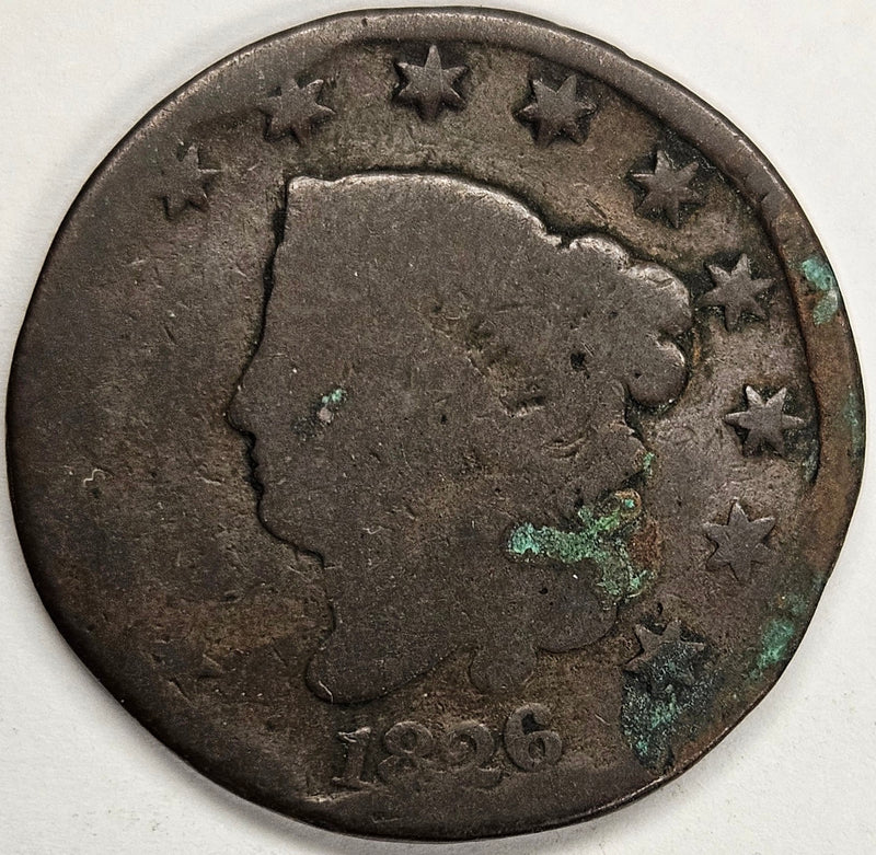 1826 Matron Head Large Cent . . . . Good corrosion