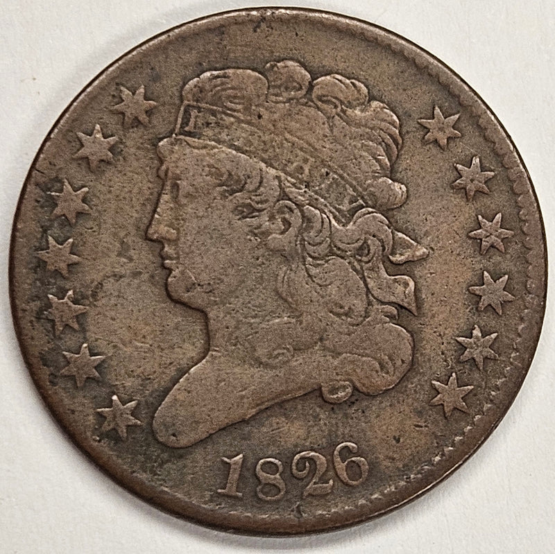 1826 Classic Half Cent . . . . Fine