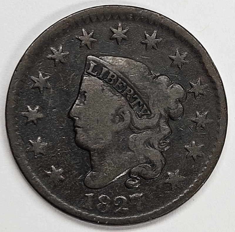 1827 Matron Head Large Cent . . . . Fine