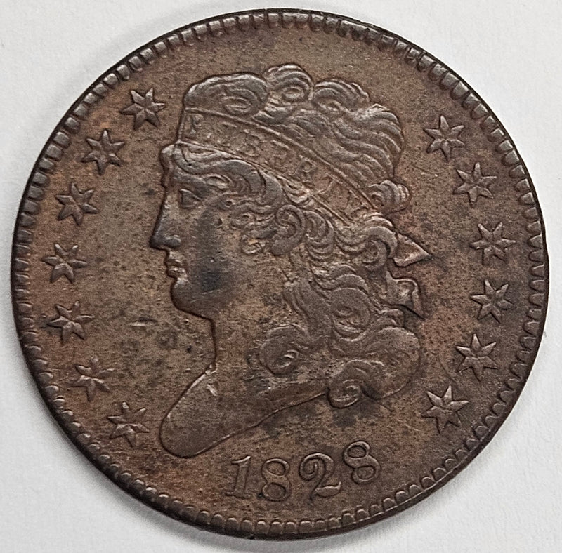 1828 13 Stars Classic Half Cent . . . . XF/AU