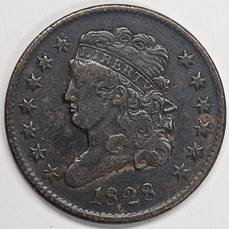 1828 13 Stars Classic Half Cent Extremely Fine