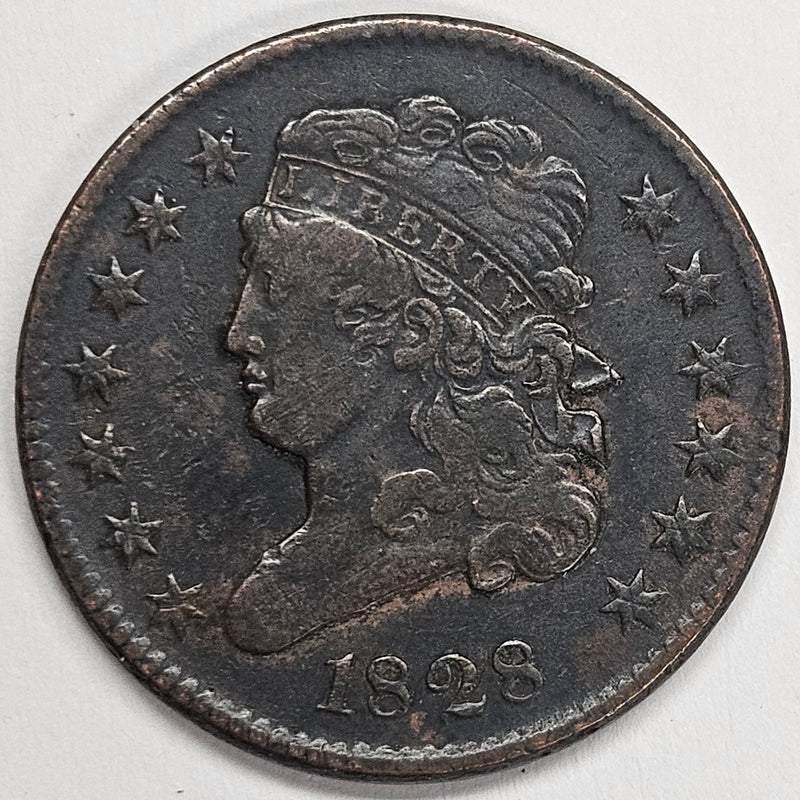 1828 13 Stars Classic Half Cent . . . . Extremely Fine