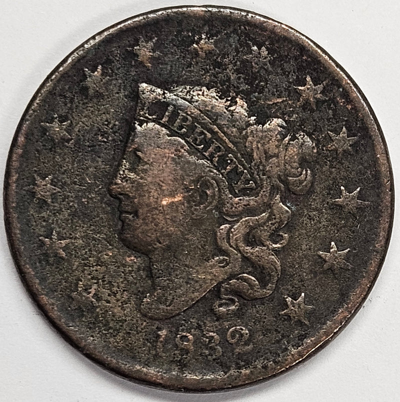 1832 Large Letters Matron Head Large Cent . . . . VF light pitting