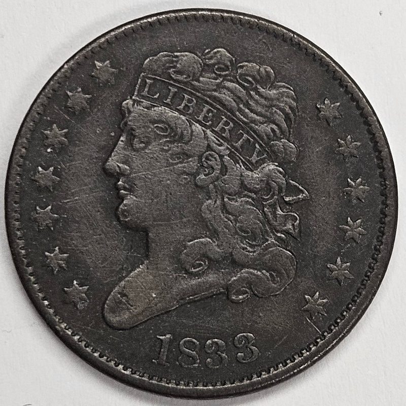 1833 Classic Half Cent . . . . VF/XF