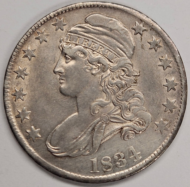 1834 Small Letters Bust Half . . . . Choice About Uncirculated