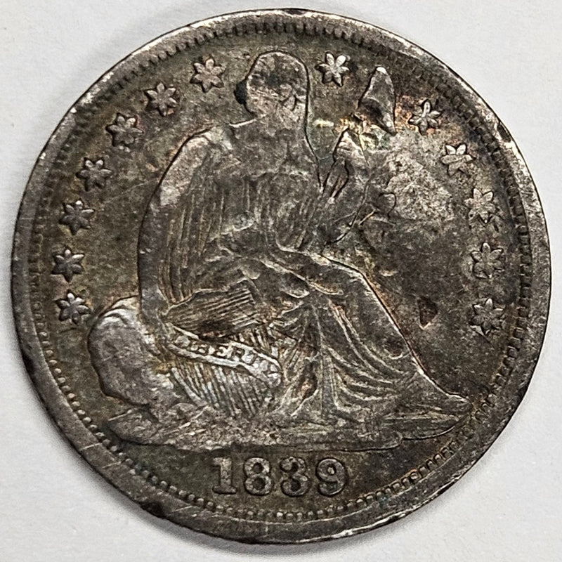 1839 Seated Liberty Half Dime . . . . XF bent