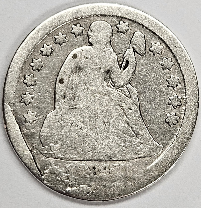 1841 Seated Liberty Dime . . . . VG major cud