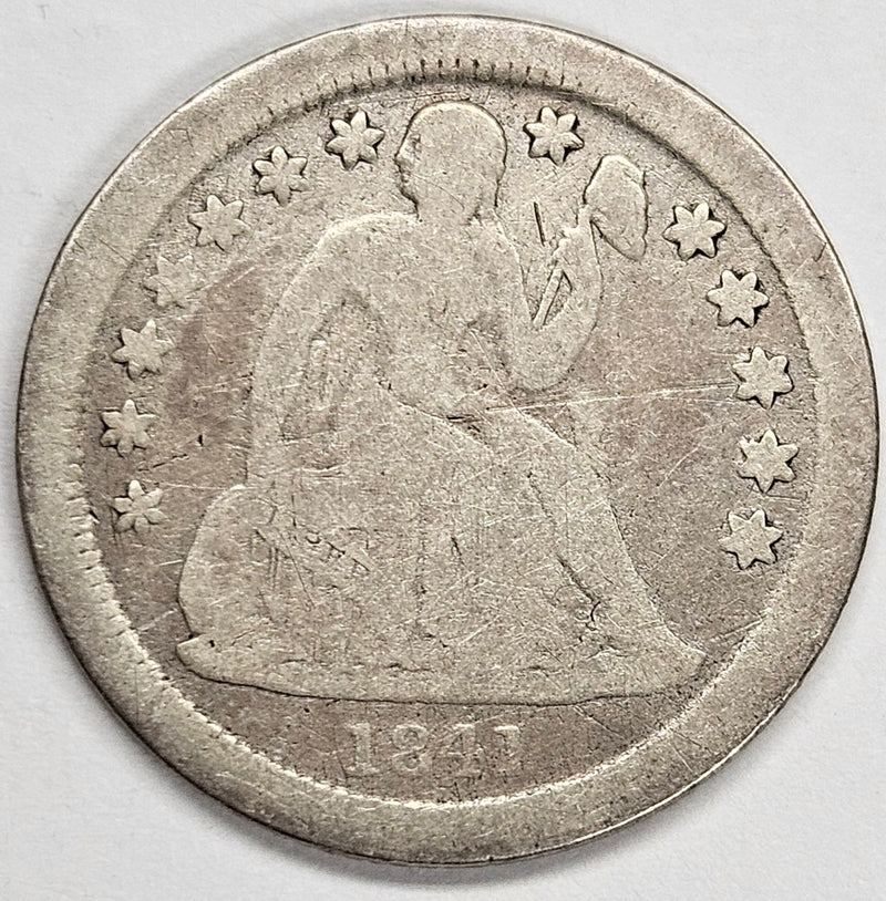 1841-O Seated Liberty Dime . . . . VG reverse cuts