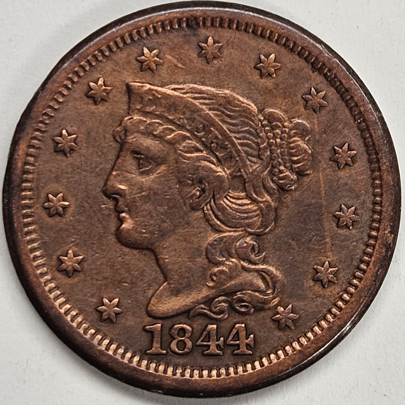 1844 Braided Hair Large Cent . . . . Very Fine