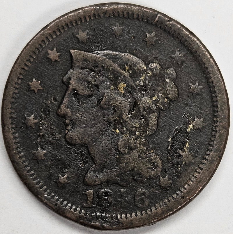 1846 Braided Hair Large Cent . . . . Fine corrosion