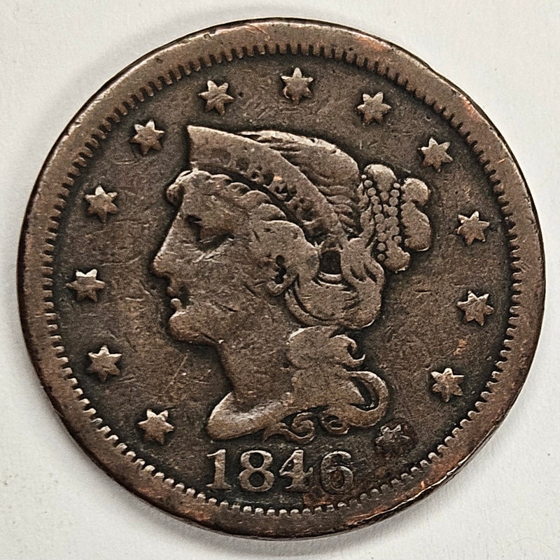 1846 Medium Date Braided Hair Large Cent . . . . Fine