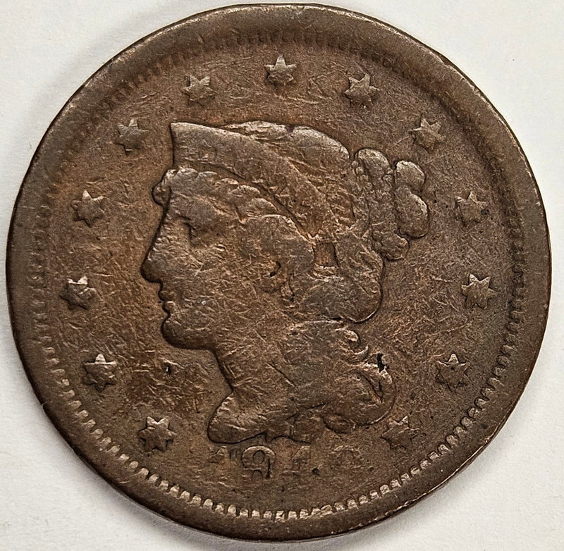 1849 Braided Hair Large Cent . . . . Very Good