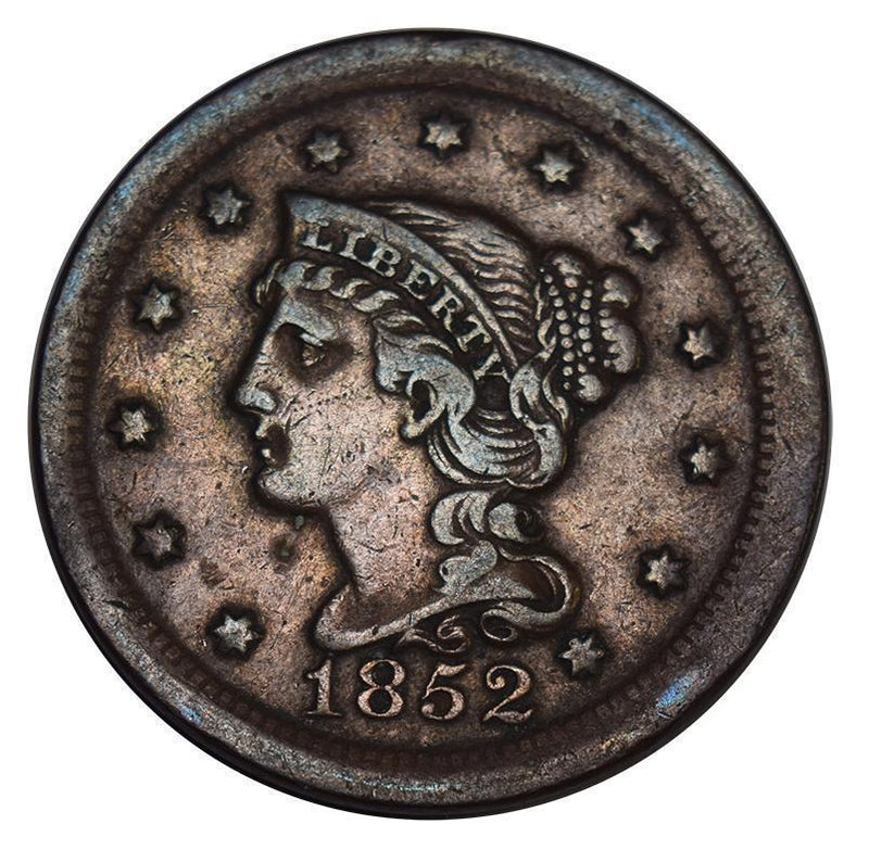 1852 Braided Hair Large Cent . . . . Extremely Fine