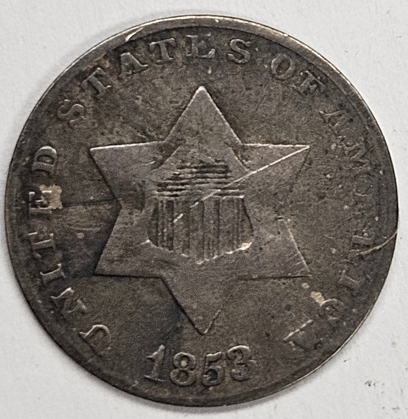 1853 Silver Three Cent Piece . . . . Fine