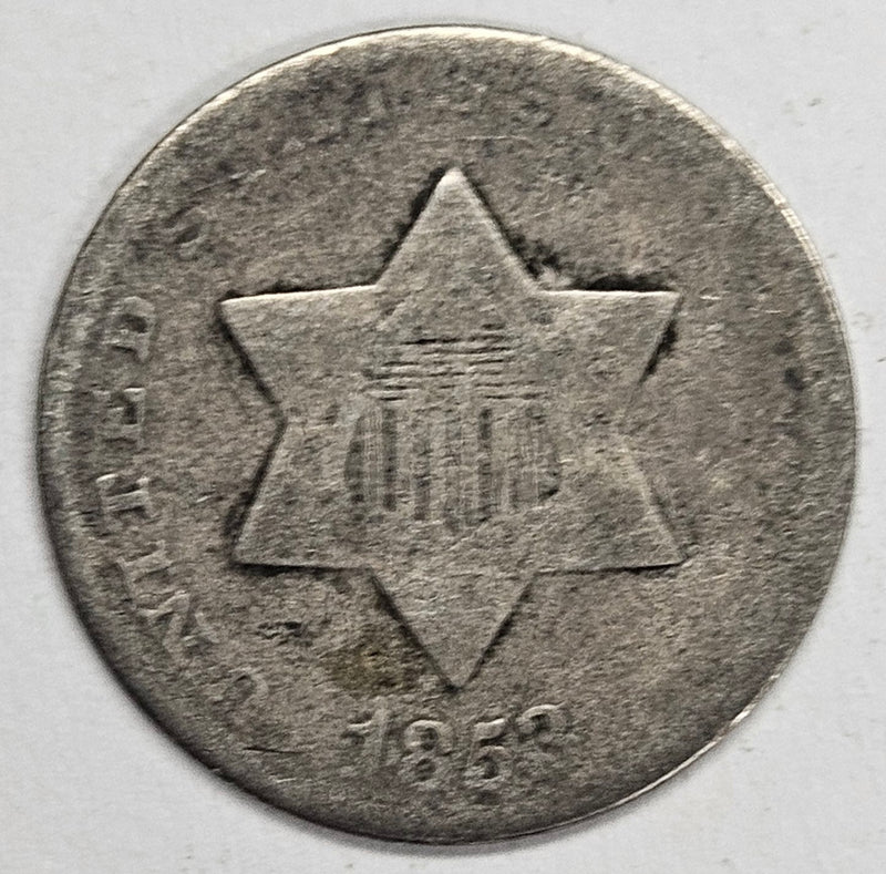 1853 Silver Three Cent Piece . . . . Good