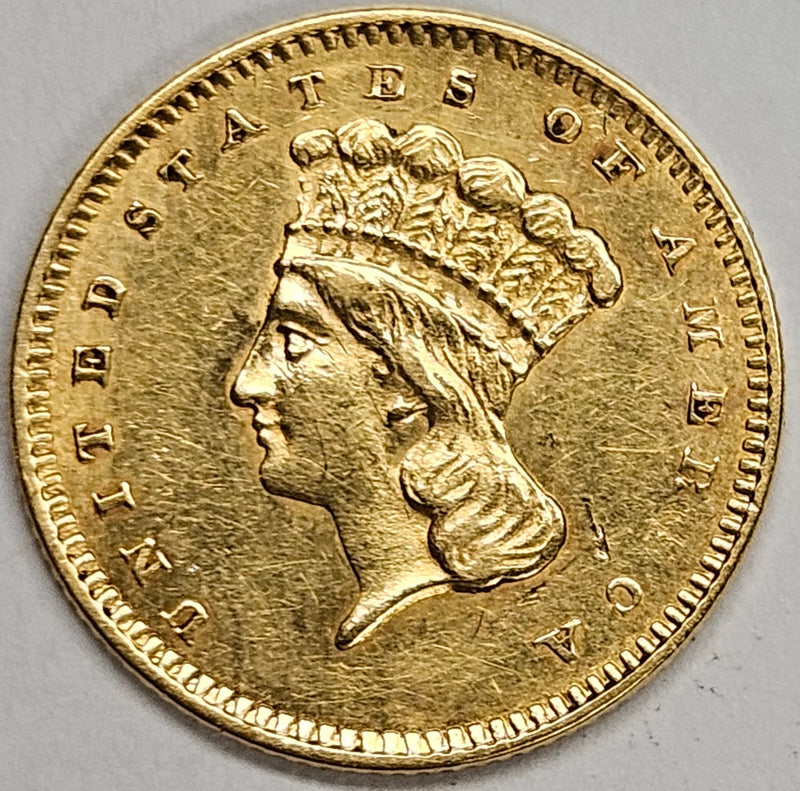 1856 Slant 5 Type 3 $1.00 Gold . . . . Choice About Uncirculated