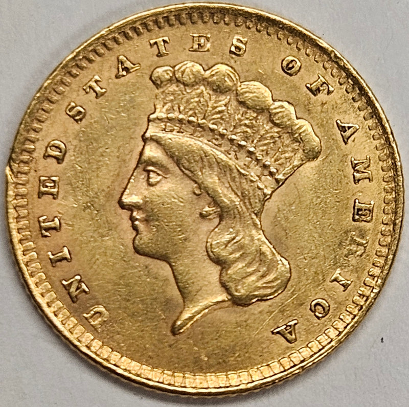 1856 Upright 5 Type 3 $1.00 Gold . . . . Select Brilliant Uncirculated