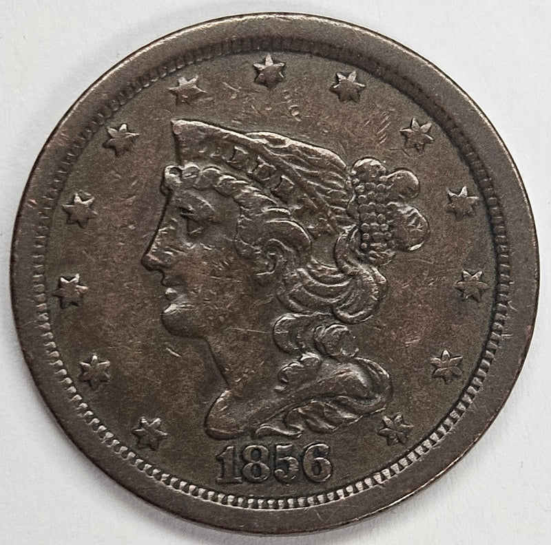 1856 Braided Hair Half Cent . . . . Extremely Fine