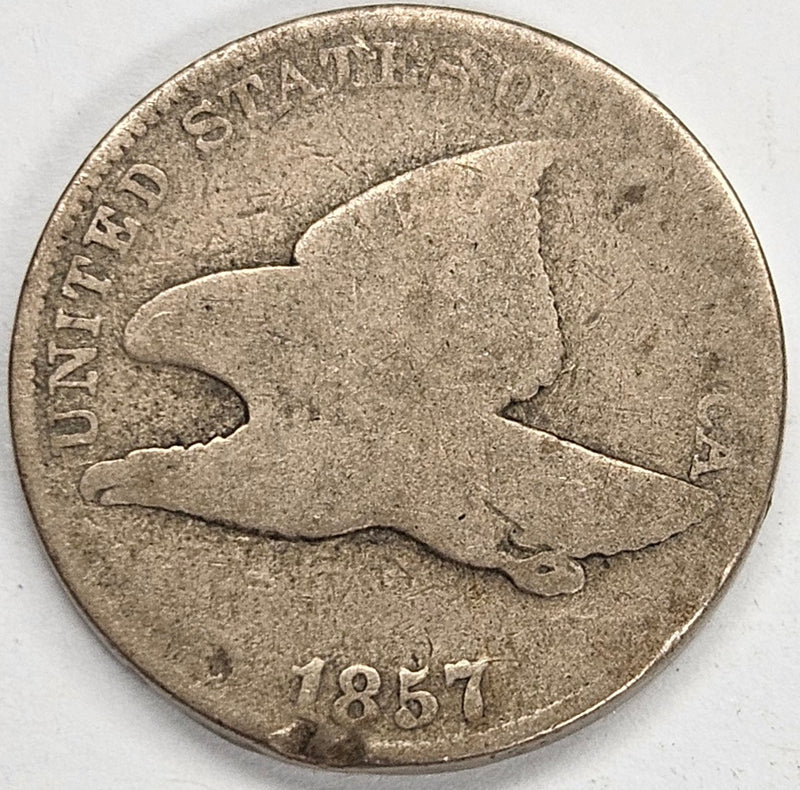 1857 Flying Eagle Cent . . . . Good rim hit