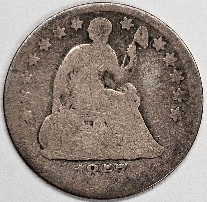 1857 Seated Liberty Half Dime . . . . About Good