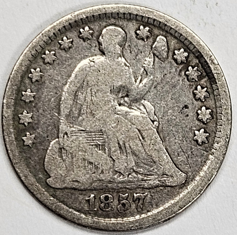 1857 Seated Liberty Half Dime Very Good