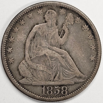 1858 Seated Liberty Half Very Fine