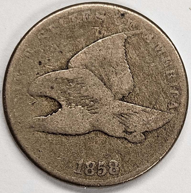 1858 Small Letters Flying Eagle Cent . . . . good