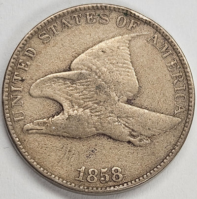 1858 Large Letters Flying Eagle Cent . . . . Very Fine