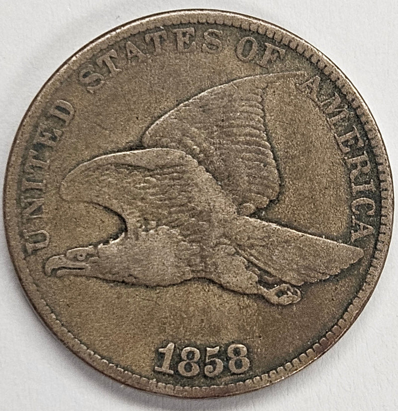 1858 Large Letters Flying Eagle Cent Very Fine