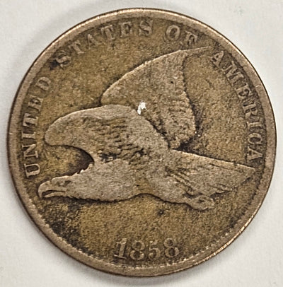 1858 Small Letters Flying Eagle Cent Fine