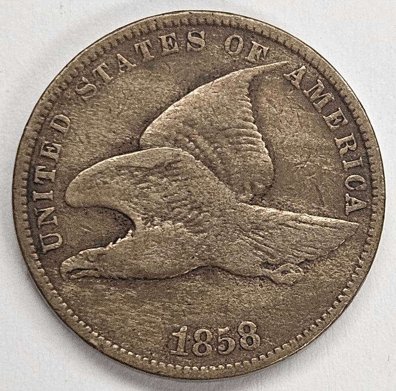 1858 Small Letters Flying Eagle Cent Very Fine