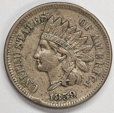 1859 Copper-Nickel Indian Cent Extremely Fine