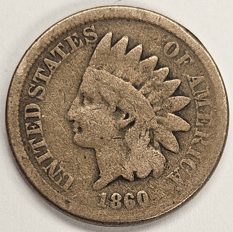 1860 Copper-Nickel Indian Cent Very Good