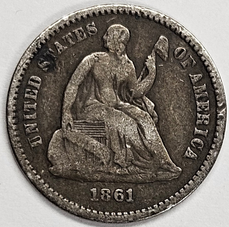 1861 Seated Liberty Half Dime . . . . Fine