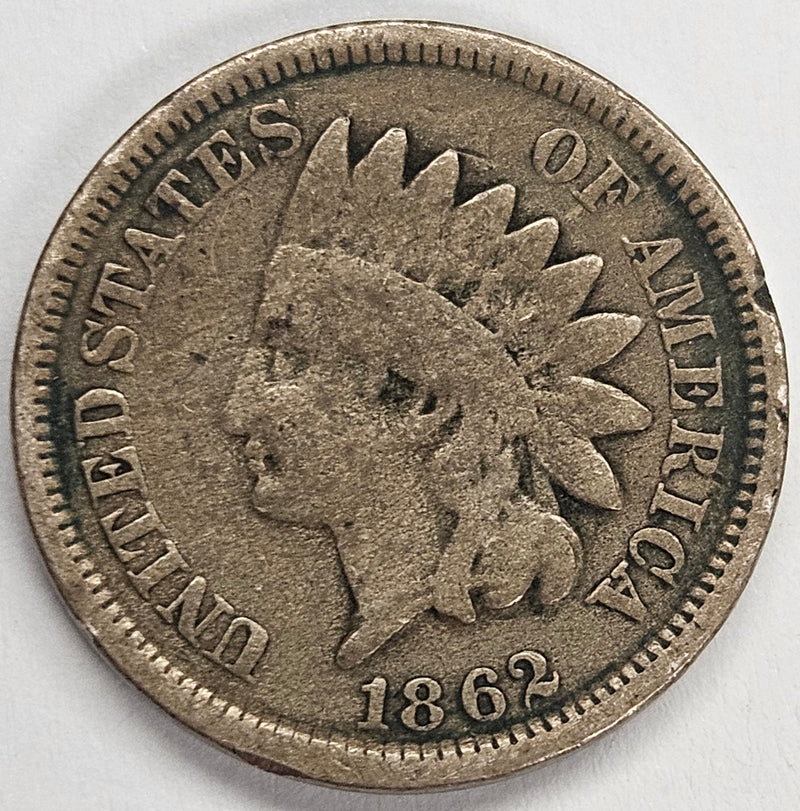 1862 Copper-Nickel Indian Cent . . . . VG small rim cuts