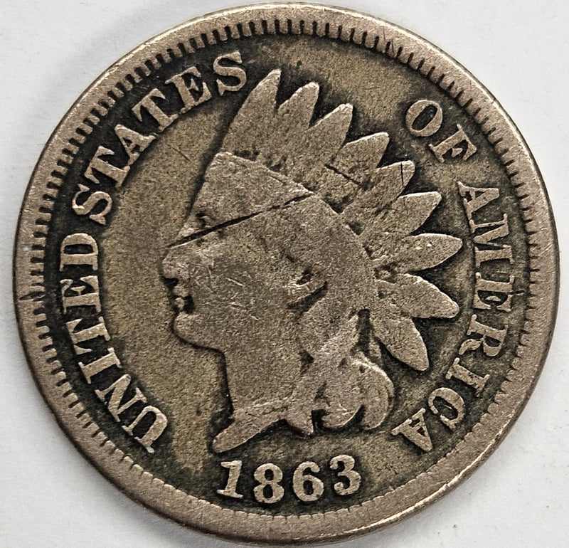 1863 Copper-Nickel Indian Cent . . . . Fine cut