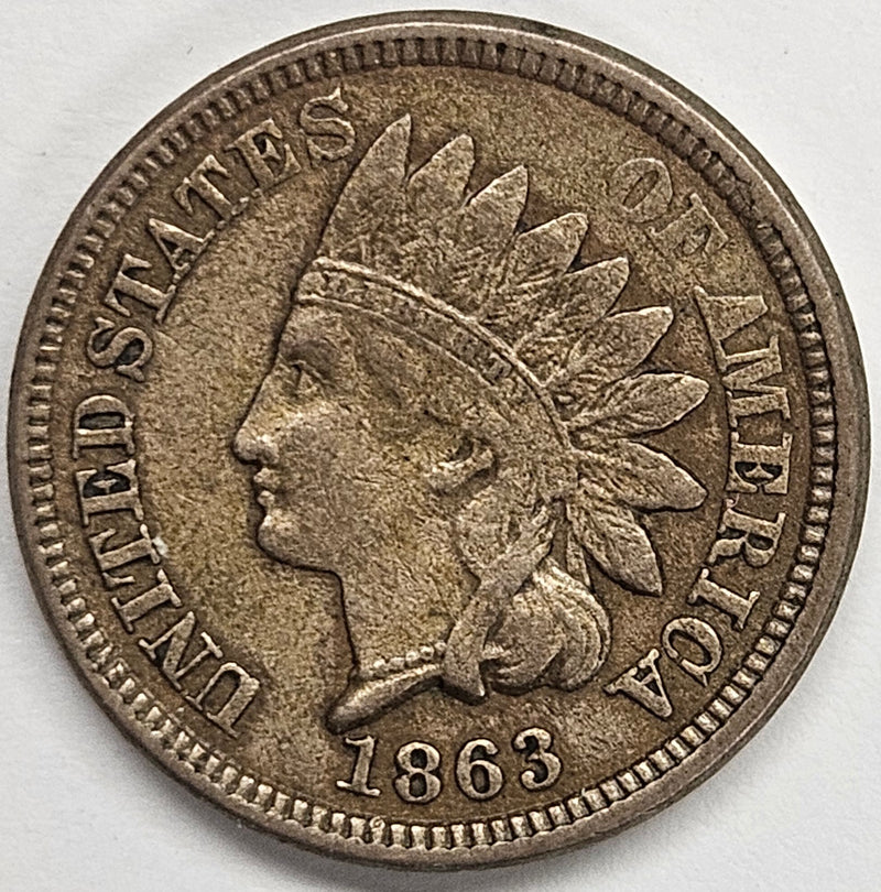 1863 Copper-Nickel Indian Cent . . . . XF/AU