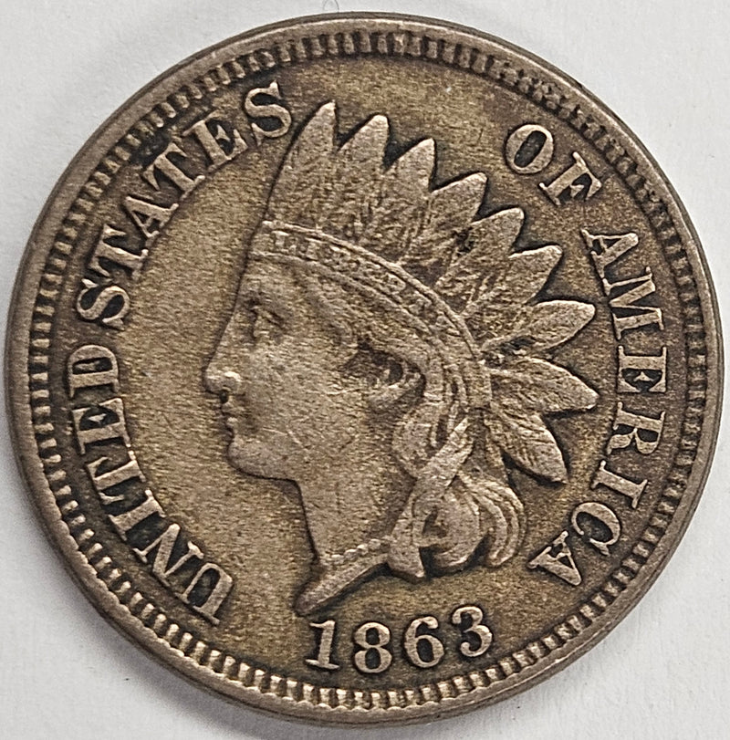 1863 Copper-Nickel Indian Cent . . . . Extremely Fine