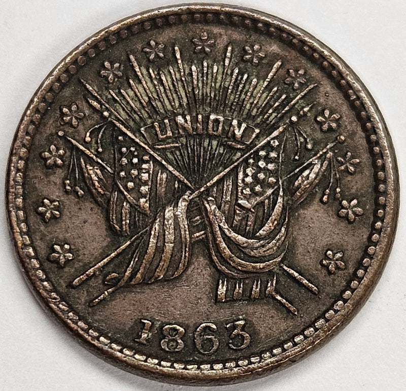 1864 Union Civil War Token . . . . Choice About Uncirculated