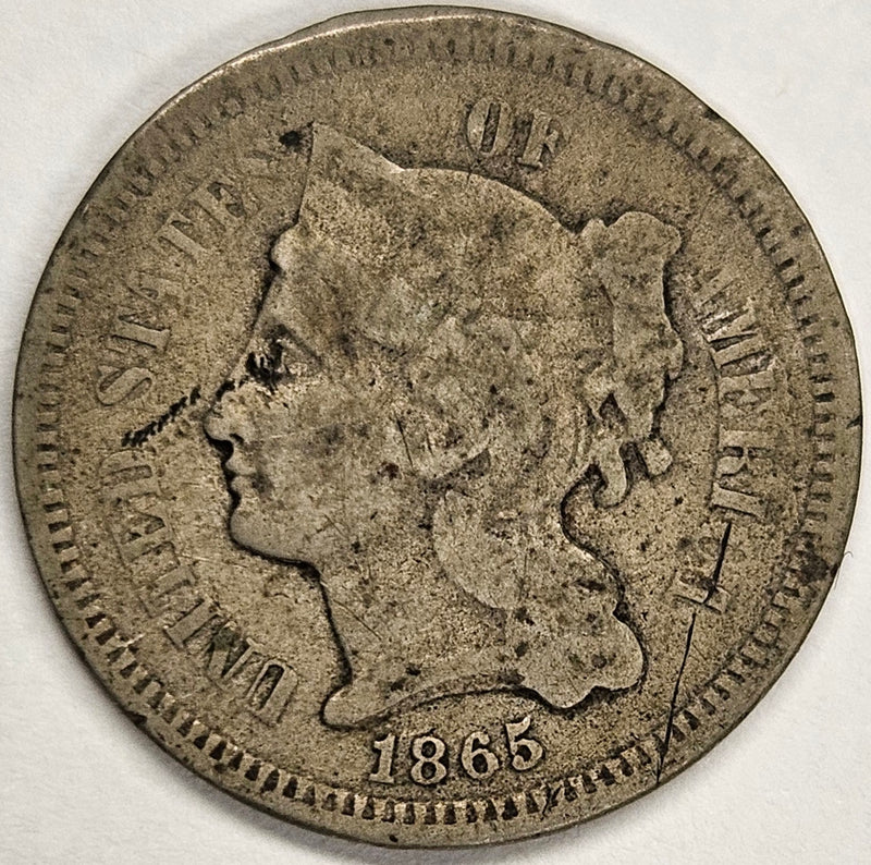 1865 Nickel Three Cent Piece . . . . Good