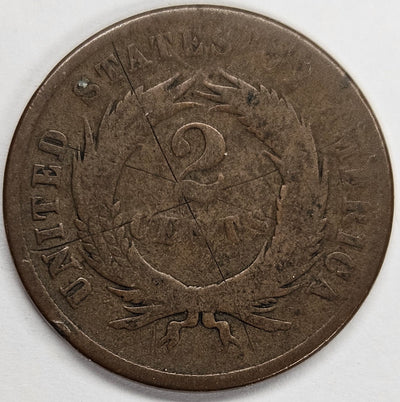 1865 Two Cent Piece . . . . AG reverse scratches