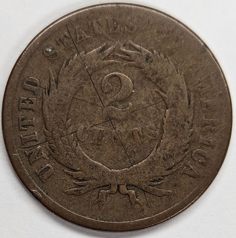 1865 Two Cent Piece . . . . AG reverse scratches