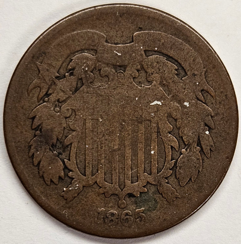 1865 Two Cent Piece . . . . AG reverse scratches